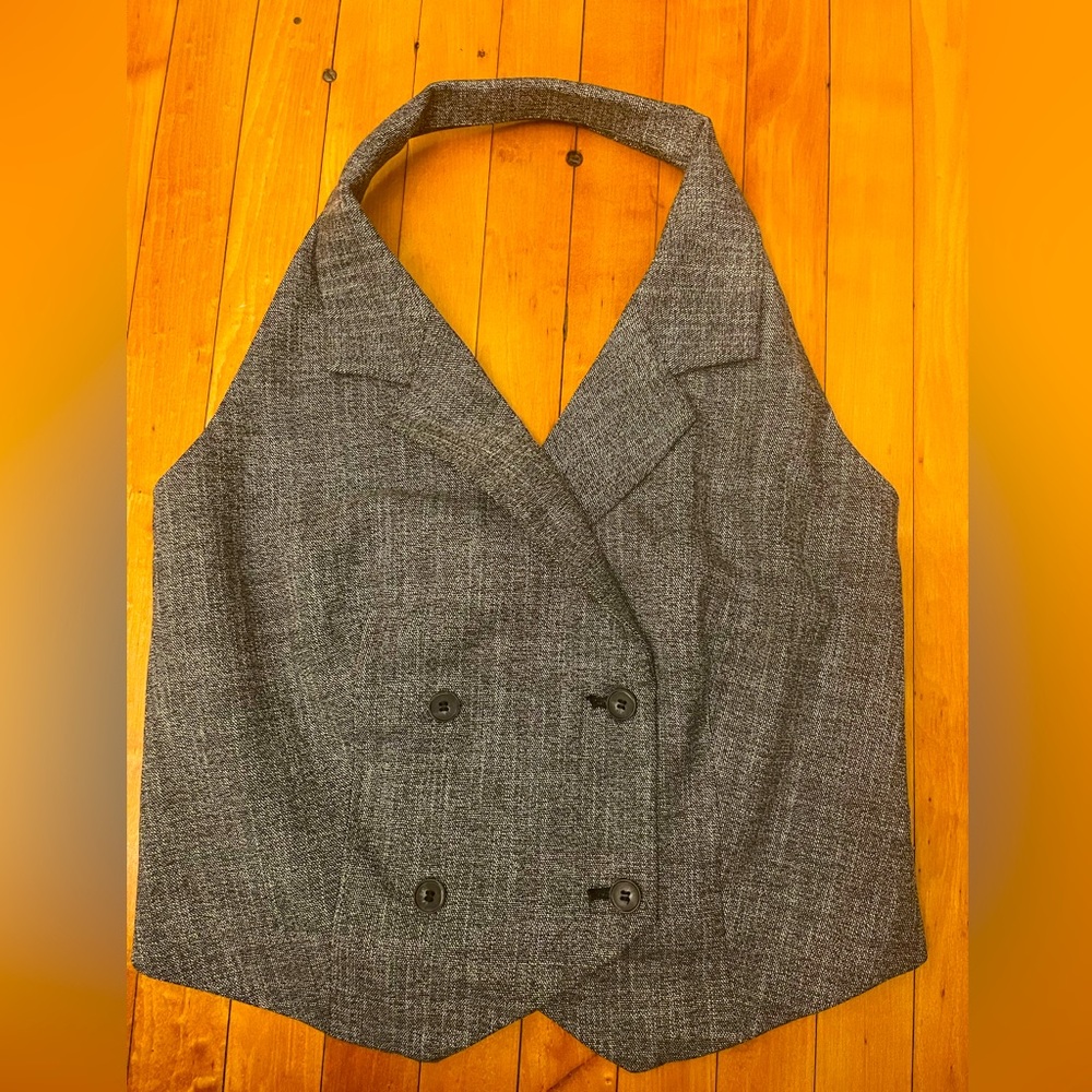 Worthington Tailored Vest, Black/White, Sz 8